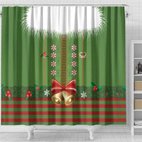 Christmas Costume Elf Shower Curtain Santa Little Helper Green - Wonder Print Shop