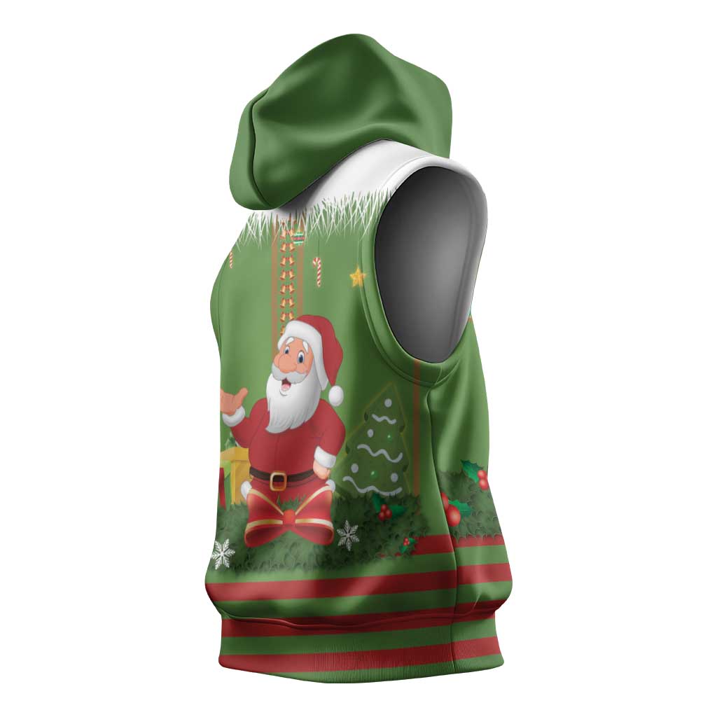 Christmas Costume Elf Sleeveless Hoodie Santa Little Helper Green - Wonder Print Shop