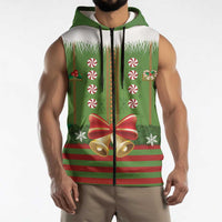 Christmas Costume Elf Sleeveless Zip Hoodie Santa Little Helper Green - Wonder Print Shop
