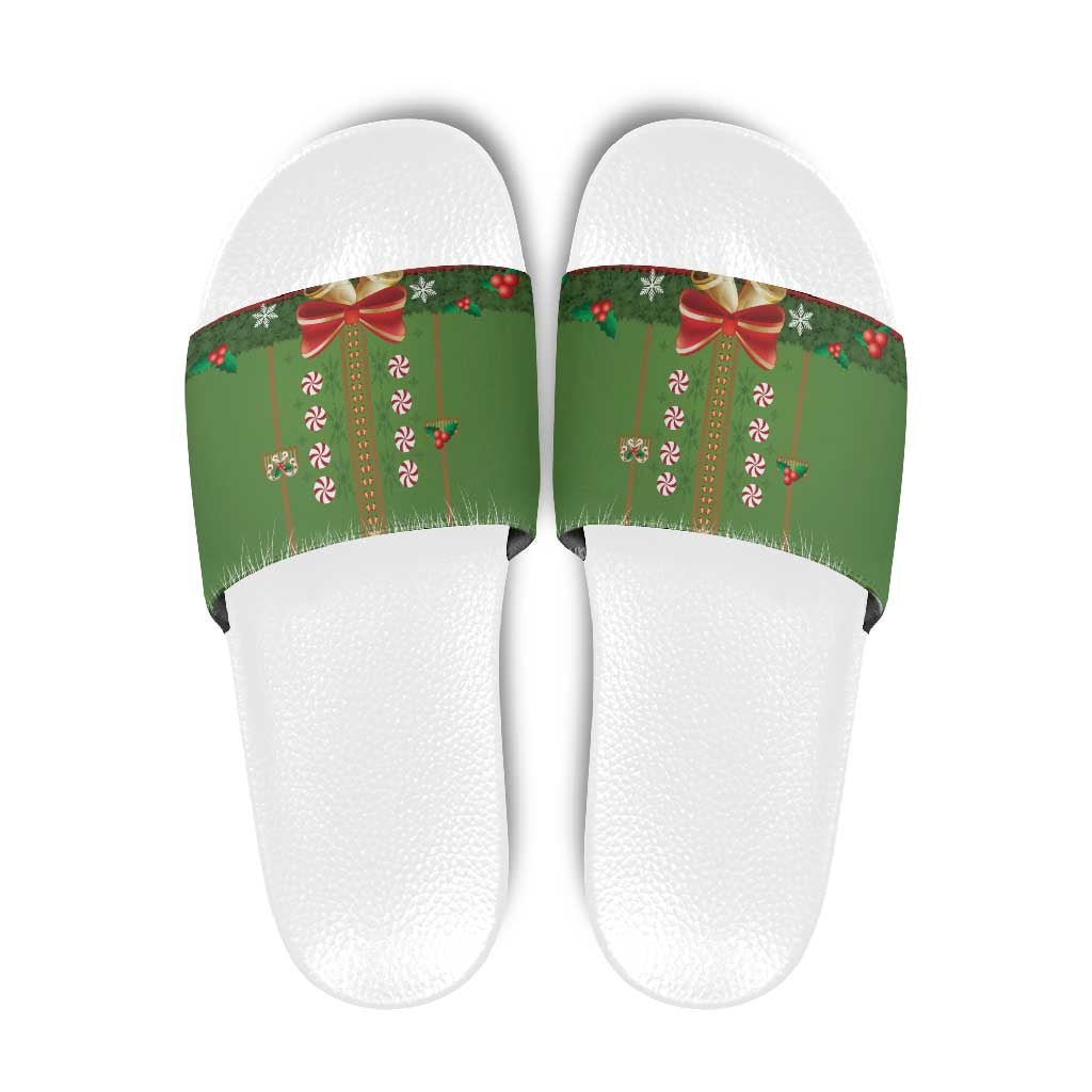 Christmas Costume Elf Slide Sandals Santa Little Helper Green - Wonder Print Shop
