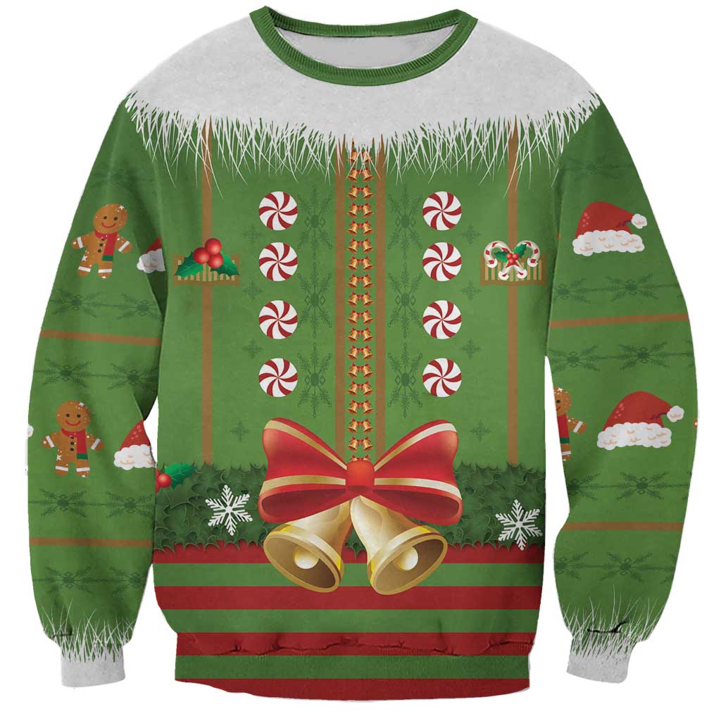 Christmas Costume Elf Sweatshirt Santa Little Helper Green - Wonder Print Shop