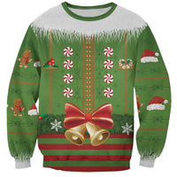 Christmas Costume Elf Sweatshirt Santa Little Helper Green - Wonder Print Shop