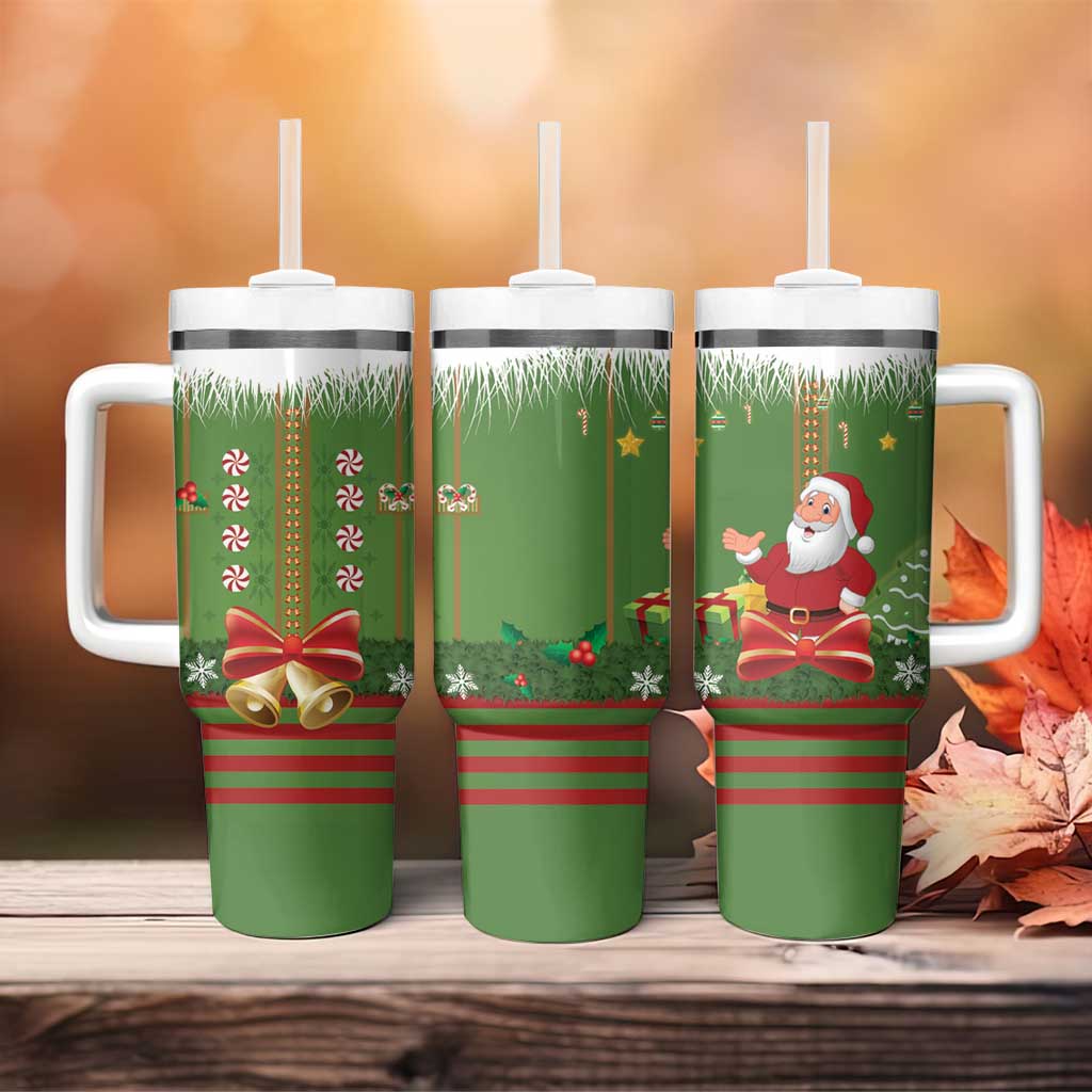 Christmas Costume Elf Tumbler With Handle Santa Little Helper Green - Wonder Print Shop