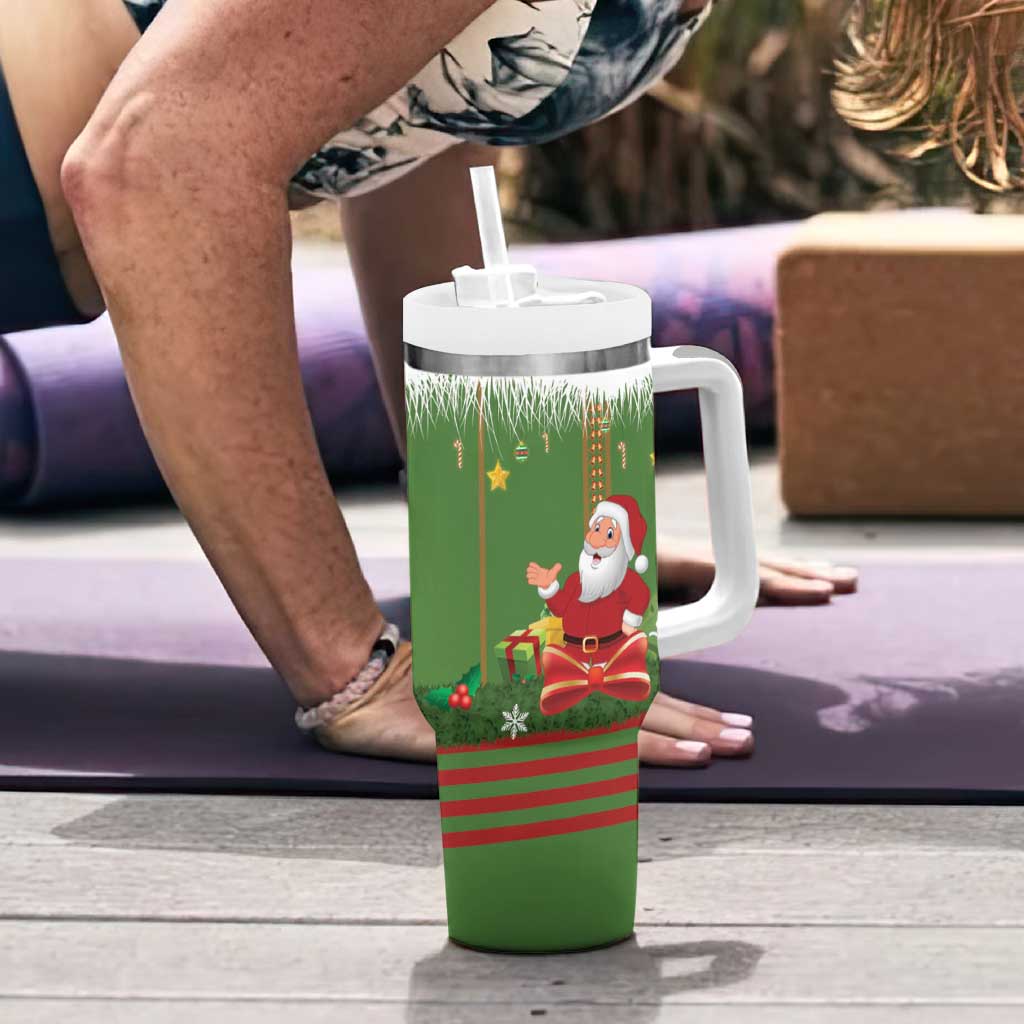 Christmas Costume Elf Tumbler With Handle Santa Little Helper Green - Wonder Print Shop