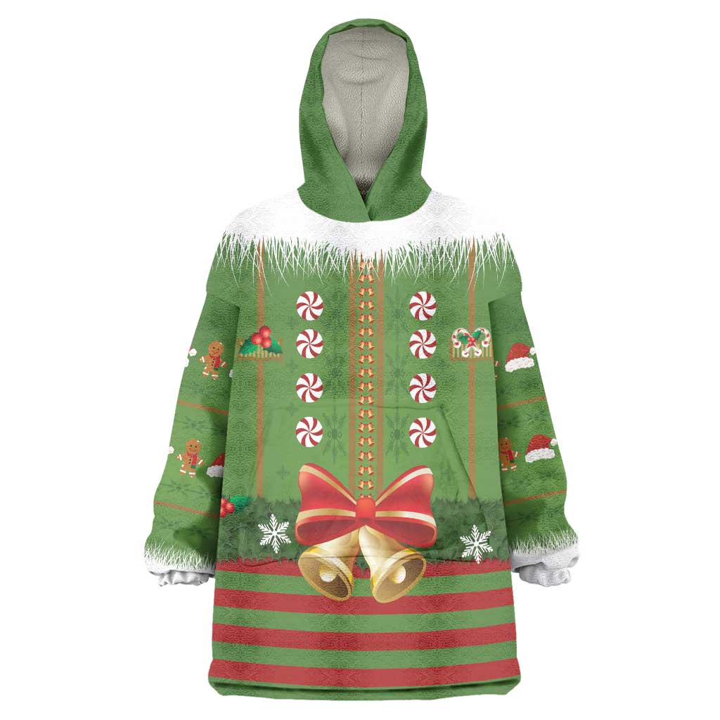 Christmas Costume Elf Wearable Blanket Hoodie Santa Little Helper Green - Wonder Print Shop