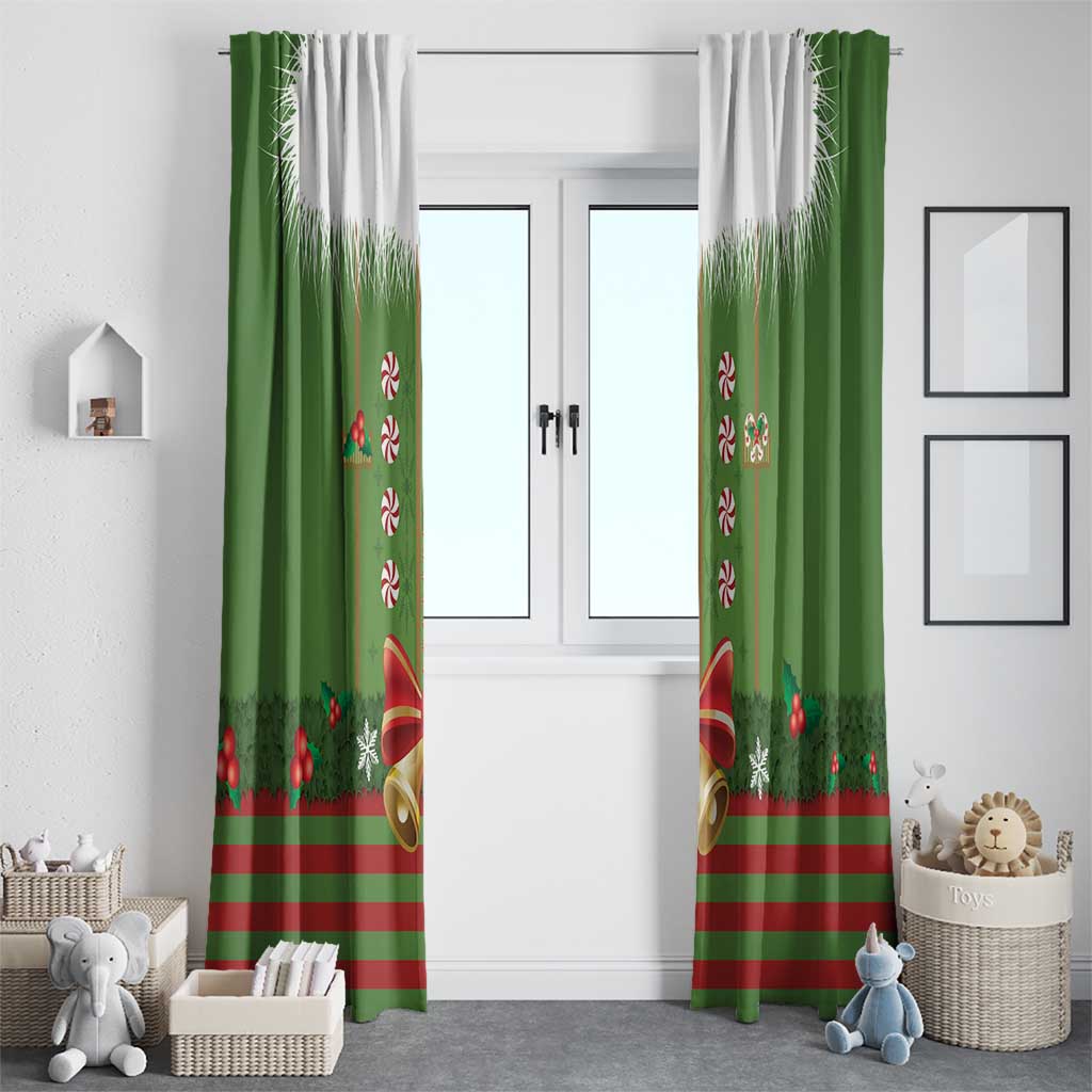 Christmas Costume Elf Window Curtain Santa Little Helper Green - Wonder Print Shop