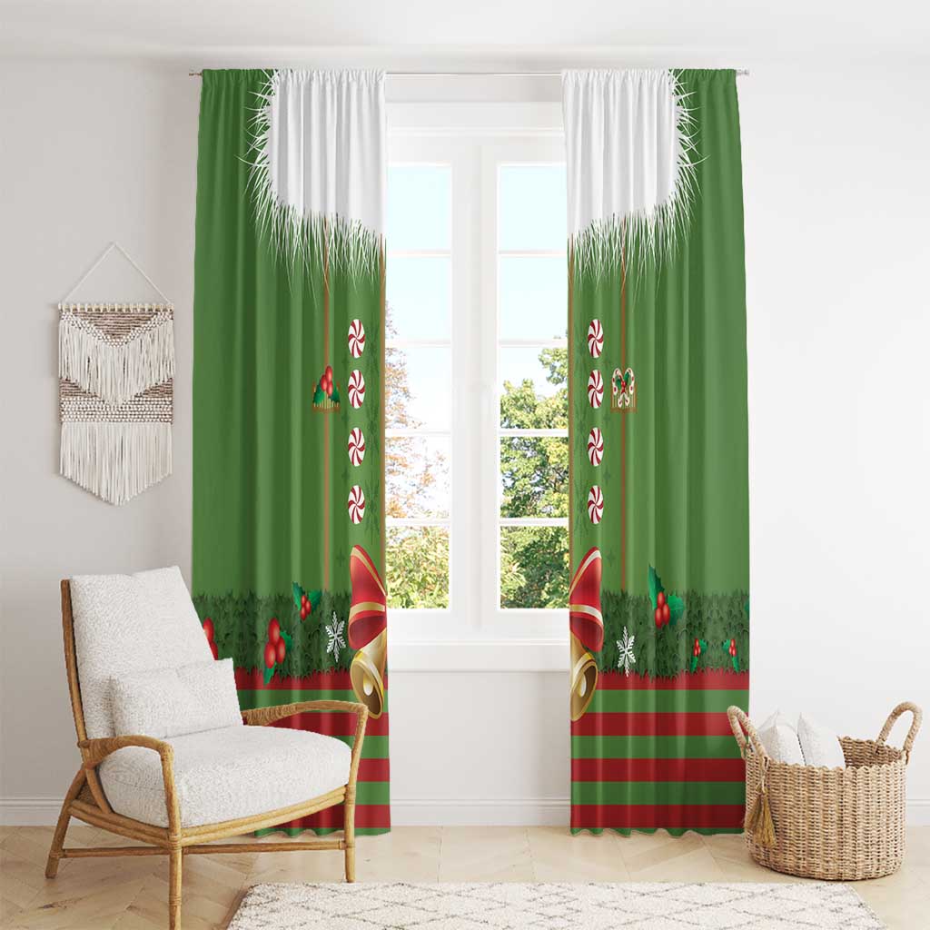 Christmas Costume Elf Window Curtain Santa Little Helper Green - Wonder Print Shop