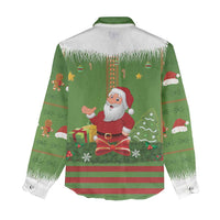 Christmas Costume Elf Women Casual Shirt Santa Little Helper Green - Wonder Print Shop