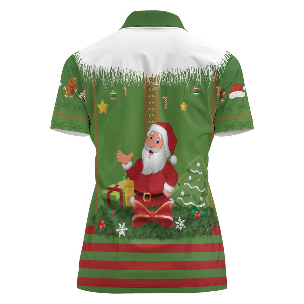Christmas Costume Elf Women Polo Shirt Santa Little Helper Green - Wonder Print Shop