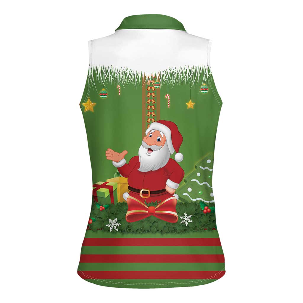 Christmas Costume Elf Women Sleeveless Polo Shirt Santa Little Helper Green - Wonder Print Shop