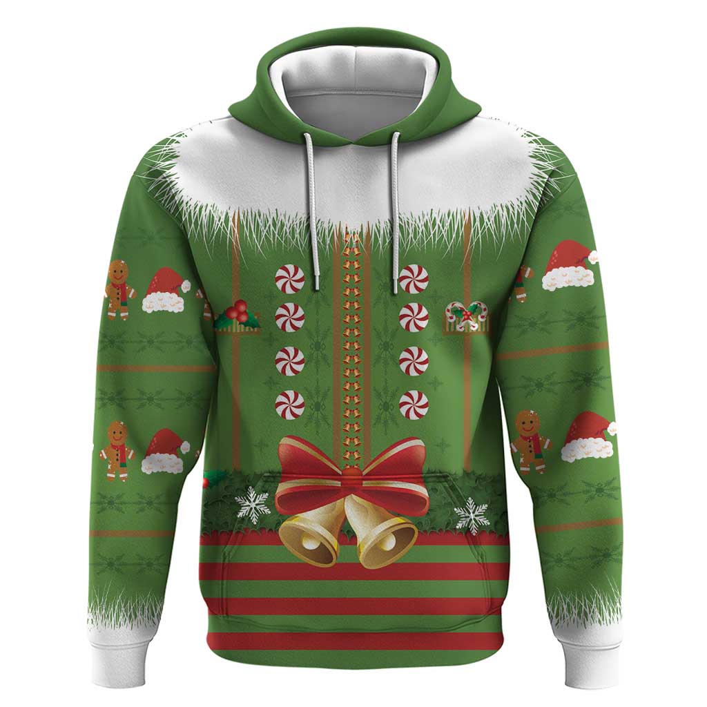 Christmas Costume Elf Zip Hoodie Santa Little Helper Green - Wonder Print Shop