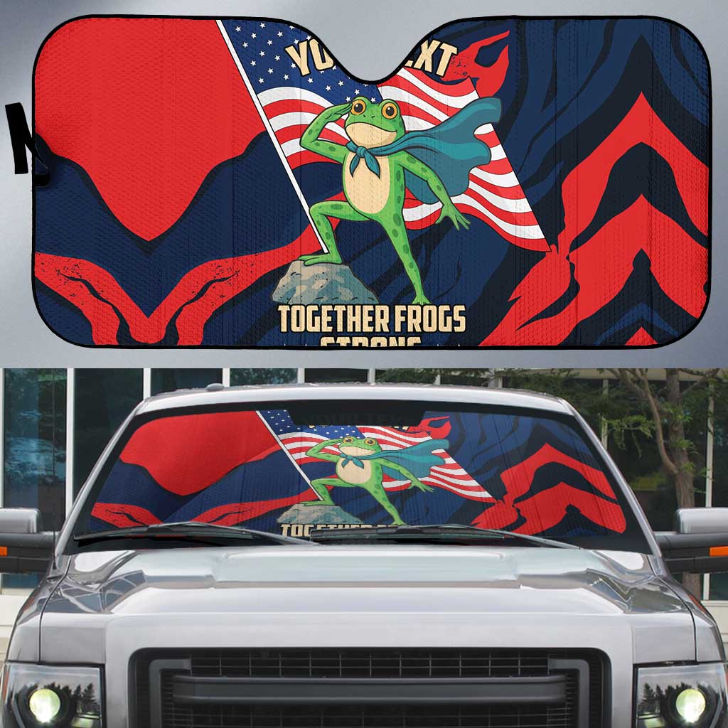 Portland Frog Protest Personalized Auto Sun Shade Frogs Together Strong - Wonder Print Shop