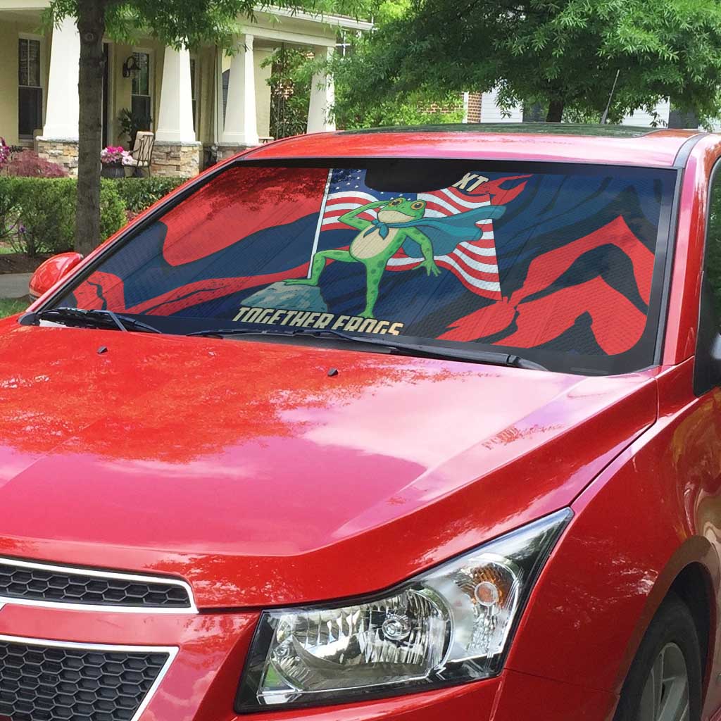 Portland Frog Protest Personalized Auto Sun Shade Frogs Together Strong - Wonder Print Shop