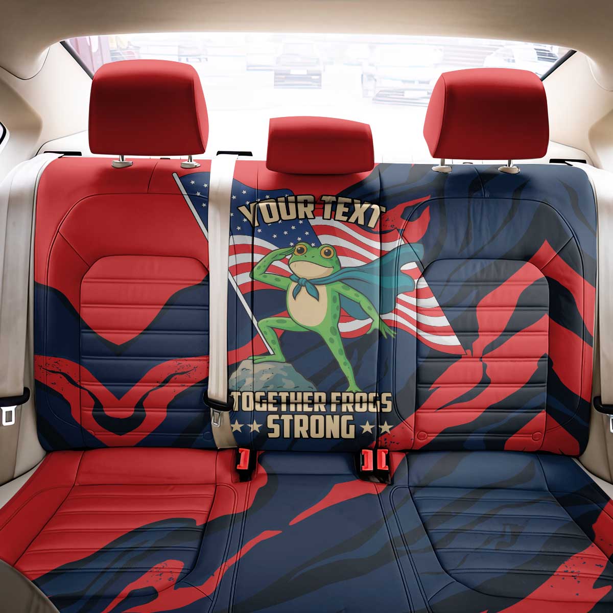 Portland Frog Protest Personalized Back Car Seat Cover Frogs Together Strong - Wonder Print Shop