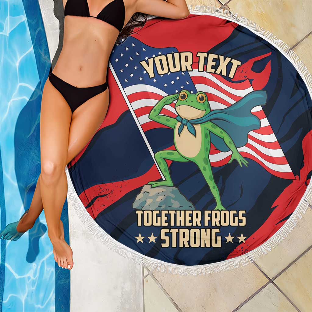 Portland Frog Protest Personalized Beach Blanket Frogs Together Strong - Wonder Print Shop