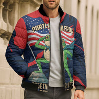 Portland Frog Protest Personalized Bomber Puffer Jacket Frogs Together Strong - Wonder Print Shop