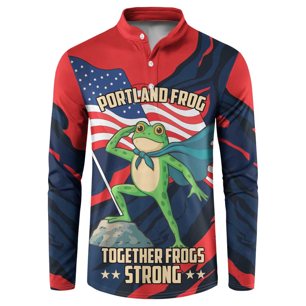 Portland Frog Protest Personalized Button Sweatshirt Frogs Together Strong - Wonder Print Shop