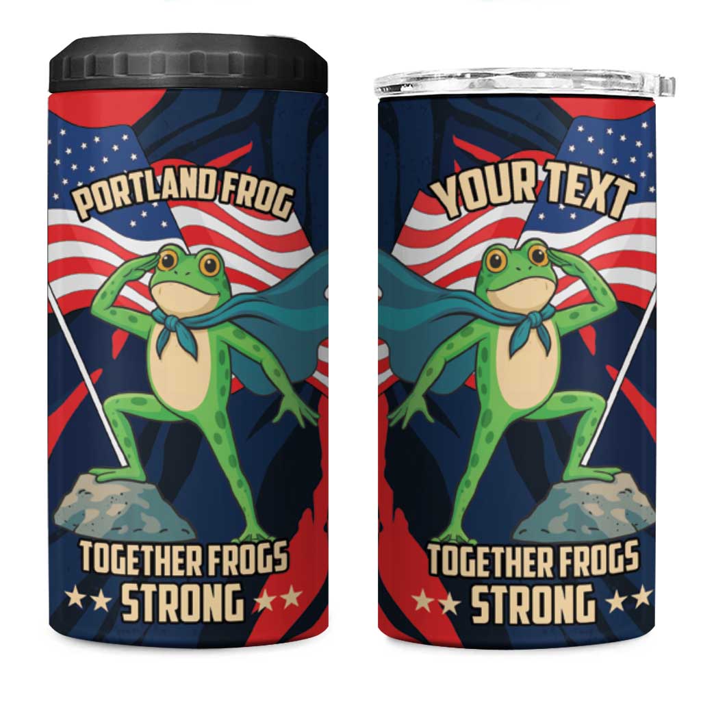 Portland Frog Protest Personalized 4 in 1 Can Cooler Tumbler Frogs Together Strong - Wonder Print Shop