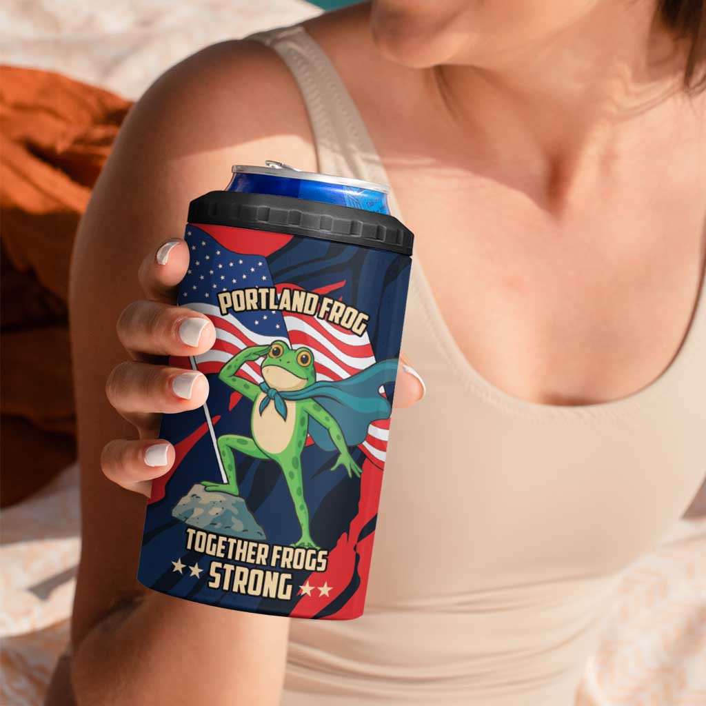 Portland Frog Protest Personalized 4 in 1 Can Cooler Tumbler Frogs Together Strong - Wonder Print Shop