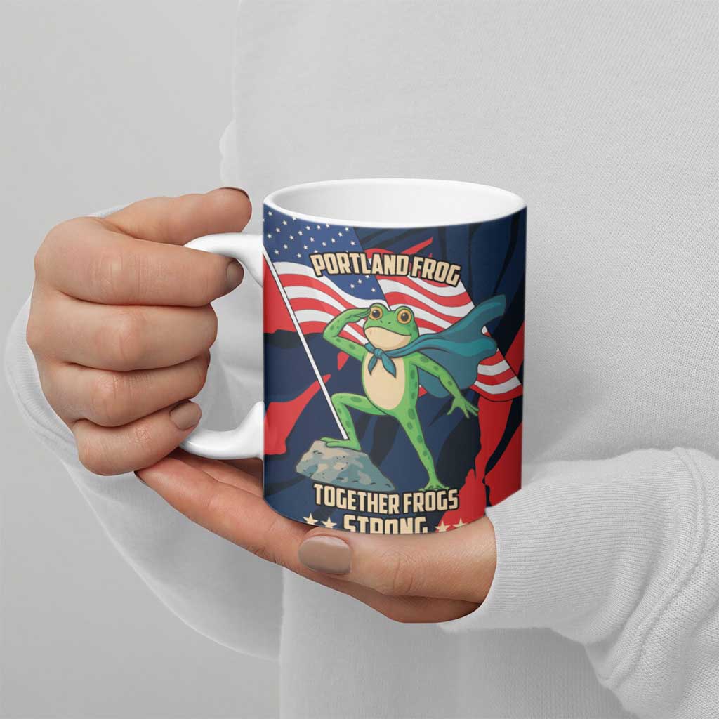 Portland Frog Protest Personalized Ceramic Mug Frogs Together Strong - Wonder Print Shop