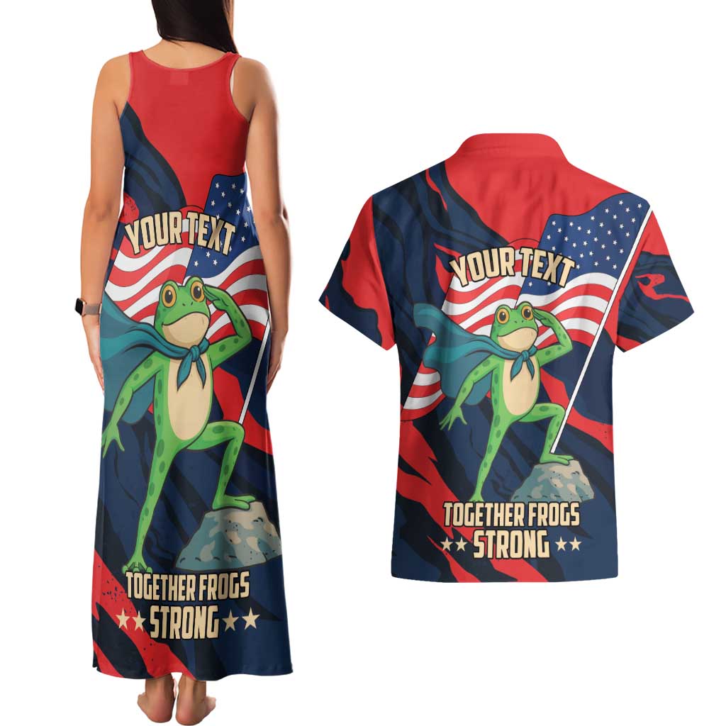 Portland Frog Protest Personalized Couples Matching Tank Maxi Dress and Hawaiian Shirt Frogs Together Strong - Wonder Print Shop