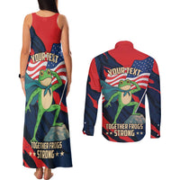Portland Frog Protest Personalized Couples Matching Tank Maxi Dress and Long Sleeve Button Shirt Frogs Together Strong - Wonder Print Shop