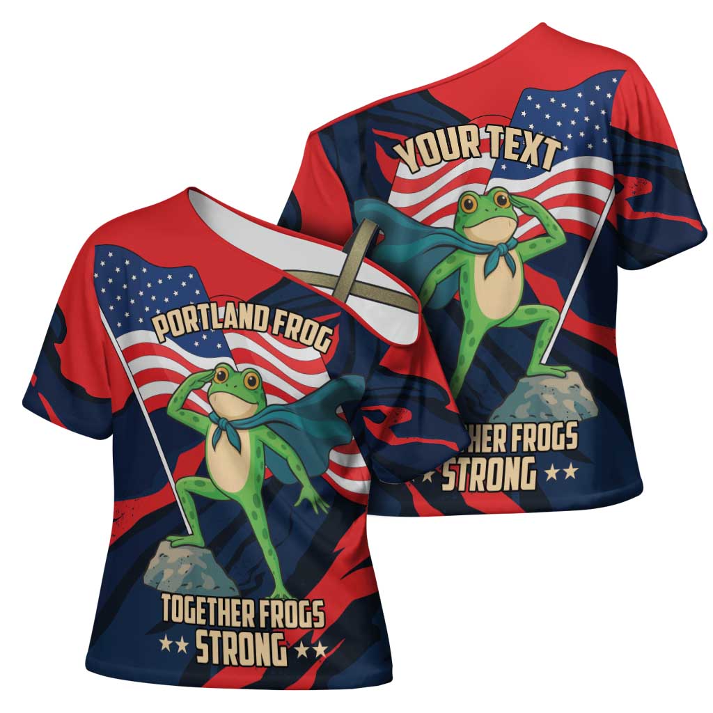 Portland Frog Protest Personalized Cross Shoulder Shirt Frogs Together Strong - Wonder Print Shop