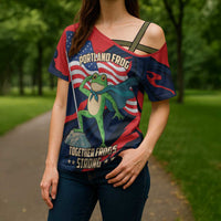 Portland Frog Protest Personalized Cross Shoulder Shirt Frogs Together Strong - Wonder Print Shop