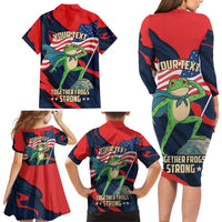 Portland Frog Protest Personalized Family Matching Long Sleeve Bodycon Dress and Hawaiian Shirt Frogs Together Strong - Wonder Print Shop