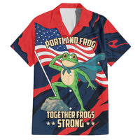 Portland Frog Protest Personalized Family Matching Off The Shoulder Long Sleeve Dress and Hawaiian Shirt Frogs Together Strong - Wonder Print Shop