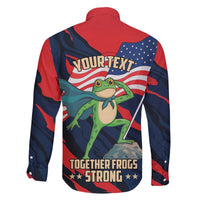 Portland Frog Protest Personalized Family Matching Off The Shoulder Long Sleeve Dress and Hawaiian Shirt Frogs Together Strong - Wonder Print Shop