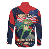 Portland Frog Protest Personalized Family Matching Off Shoulder Short Dress and Hawaiian Shirt Frogs Together Strong - Wonder Print Shop