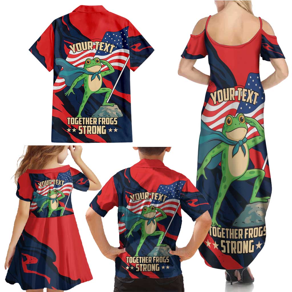 Portland Frog Protest Personalized Family Matching Summer Maxi Dress and Hawaiian Shirt Frogs Together Strong - Wonder Print Shop