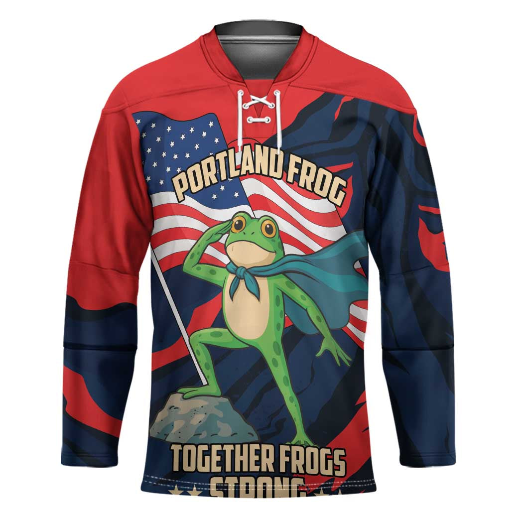 Portland Frog Protest Personalized Hockey Jersey Frogs Together Strong - Wonder Print Shop