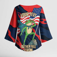 Portland Frog Protest Personalized Kimono Sleeve Blouse Frogs Together Strong - Wonder Print Shop