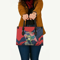 Portland Frog Protest Personalized Leather Bag Frogs Together Strong - Wonder Print Shop