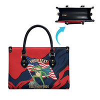Portland Frog Protest Personalized Leather Bag Frogs Together Strong - Wonder Print Shop
