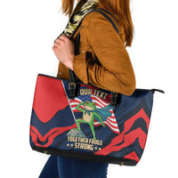 Portland Frog Protest Personalized Leather Tote Bag Frogs Together Strong - Wonder Print Shop