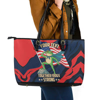 Portland Frog Protest Personalized Leather Tote Bag Frogs Together Strong - Wonder Print Shop