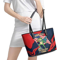 Portland Frog Protest Personalized Leather Tote Bag Frogs Together Strong - Wonder Print Shop