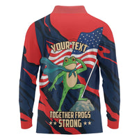Portland Frog Protest Personalized Long Sleeve Polo Shirt Frogs Together Strong - Wonder Print Shop