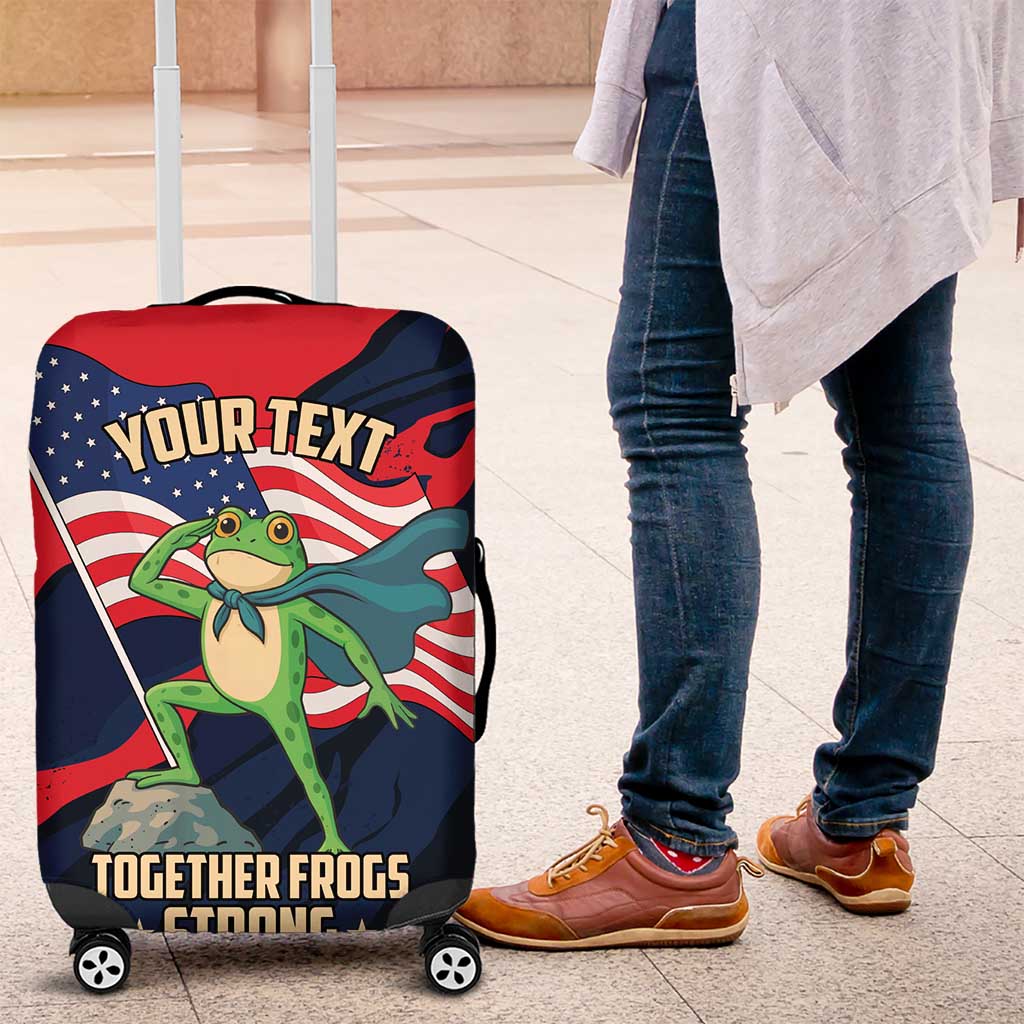 Portland Frog Protest Personalized Luggage Cover Frogs Together Strong - Wonder Print Shop