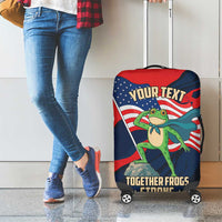 Portland Frog Protest Personalized Luggage Cover Frogs Together Strong - Wonder Print Shop