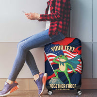 Portland Frog Protest Personalized Luggage Cover Frogs Together Strong - Wonder Print Shop