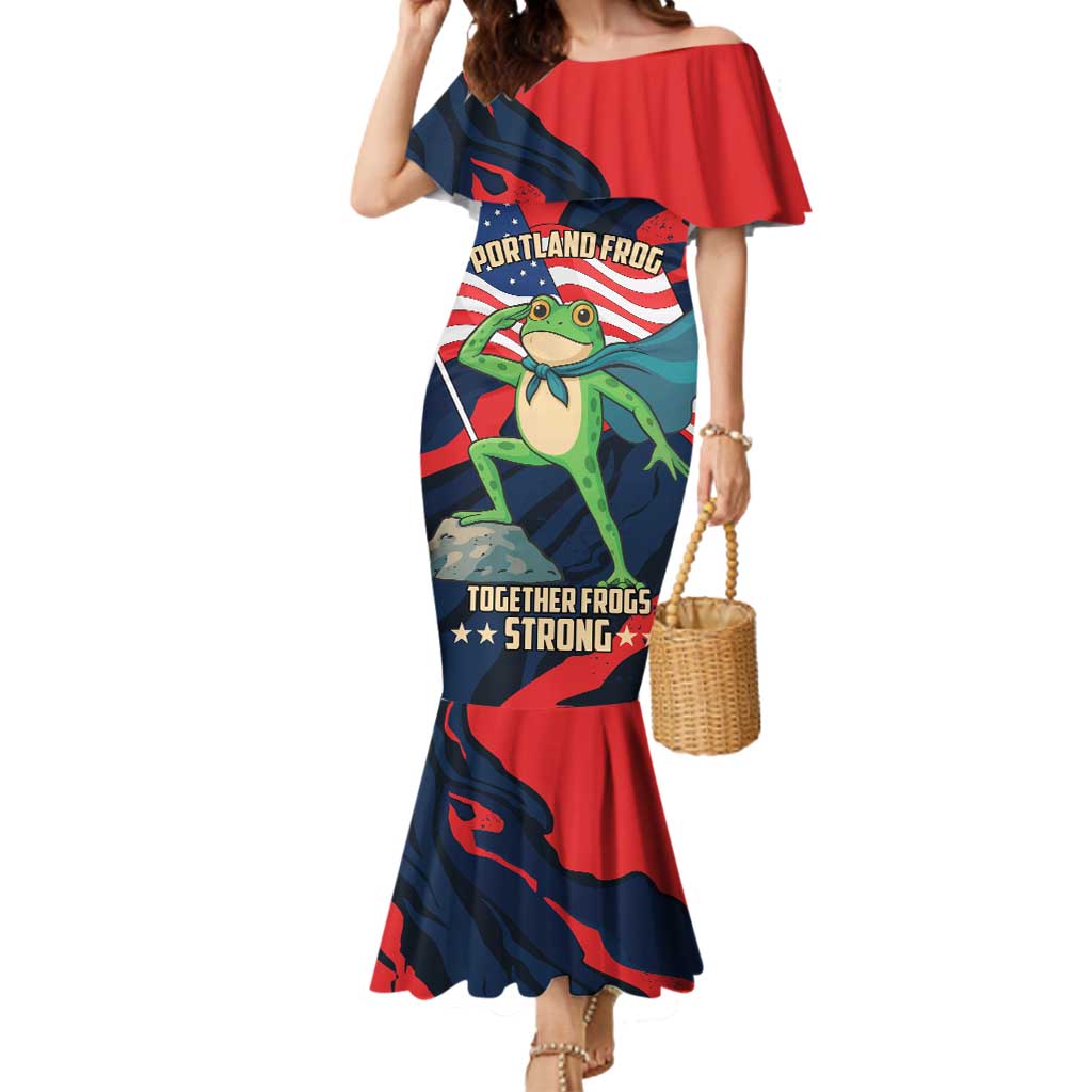 Portland Frog Protest Personalized Mermaid Dress Frogs Together Strong - Wonder Print Shop