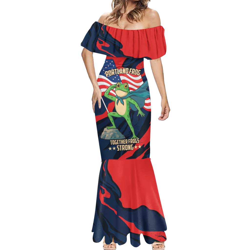 Portland Frog Protest Personalized Mermaid Dress Frogs Together Strong - Wonder Print Shop
