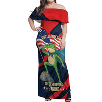 Portland Frog Protest Personalized Off Shoulder Maxi Dress Frogs Together Strong - Wonder Print Shop