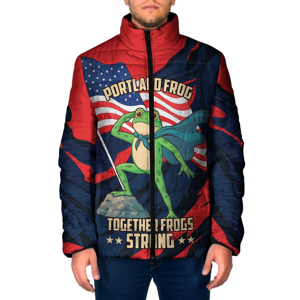 Portland Frog Protest Personalized Padded Jacket Frogs Together Strong - Wonder Print Shop
