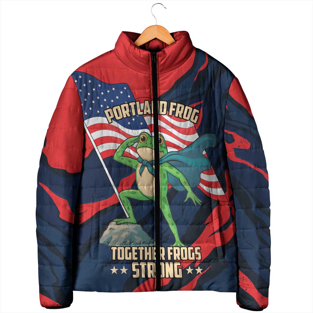 Portland Frog Protest Personalized Padded Jacket Frogs Together Strong - Wonder Print Shop