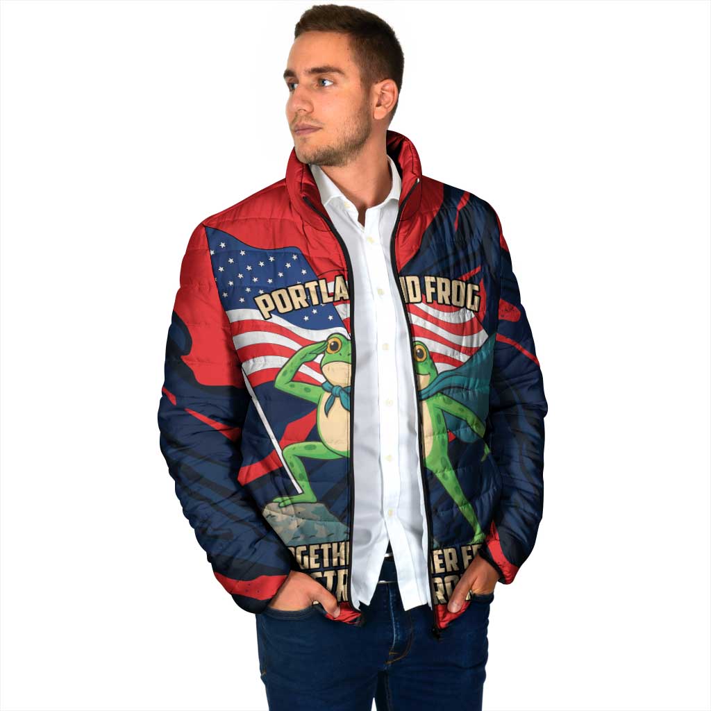 Portland Frog Protest Personalized Padded Jacket Frogs Together Strong - Wonder Print Shop
